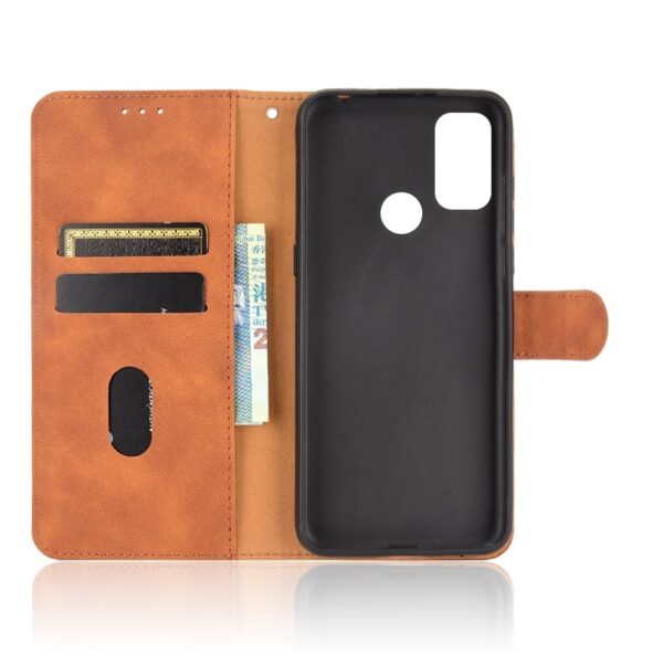 Θήκη TCL 20Y / Alcatel 1S 2021 Βιβλίο Καφέ Solid Color Skin Feel Magnetic Buckle Horizontal Flip Calf Texture Case Brown