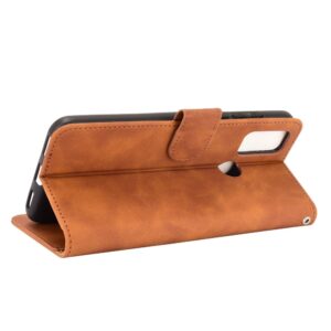 Θήκη TCL 20Y / Alcatel 1S 2021 Βιβλίο Καφέ Solid Color Skin Feel Magnetic Buckle Horizontal Flip Calf Texture Case Brown