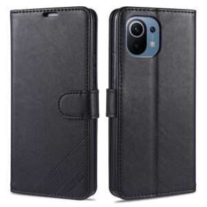 Θήκη Xiaomi Mi 11 Βιβλίο Μαύρο AZNS Sheepskin Texture Horizontal Flip Case Black
