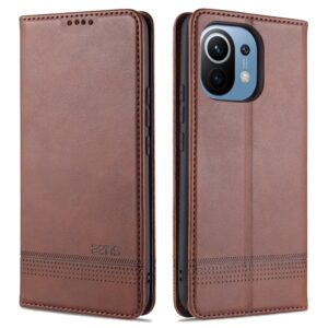 Θήκη Xiaomi Mi 11 Βιβλίο Καφέ AZNS Magnetic Calf Texture Horizontal Flip Case Brown