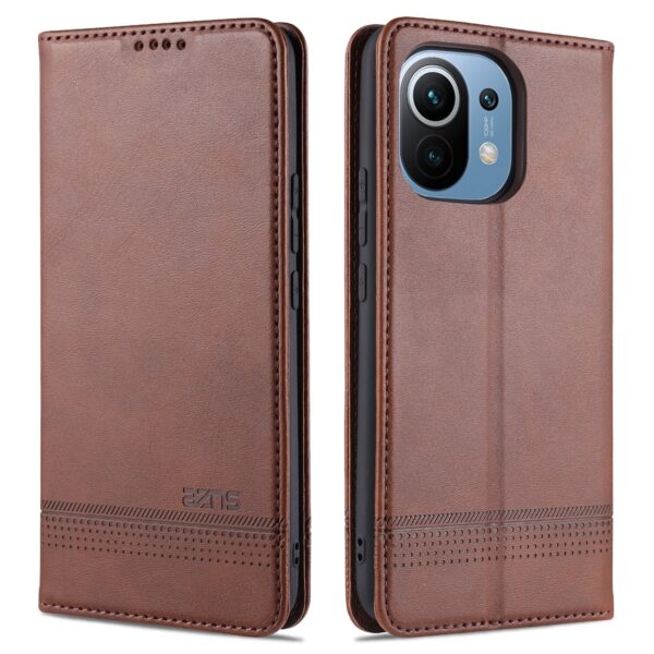 Θήκη Xiaomi Mi 11 Βιβλίο Καφέ AZNS Magnetic Calf Texture Horizontal Flip Case Brown
