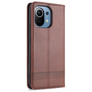 Θήκη Xiaomi Mi 11 Βιβλίο Καφέ AZNS Magnetic Calf Texture Horizontal Flip Case Brown