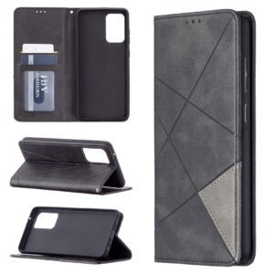 Samsung Galaxy A72 4G / A72 5G Θήκη Βιβλίο Μαύρο Rhombus Texture Horizontal Flip Magnetic Case Black