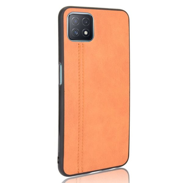 Samsung Galaxy A72 4G / A72 5G Θήκη Πορτοκαλί Shockproof Sewing Cow Pattern Skin PC + PU + TPU Case Orange