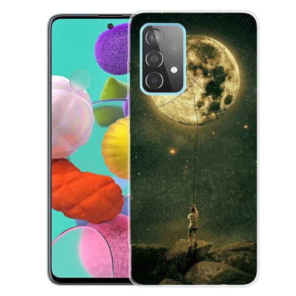 Θήκη Samsung Galaxy A52 4G / A52 5G / A52s Σιλικόνης Φεγγάρι Shockproof Painted Transparent TPU Protective Case Pull the Moon