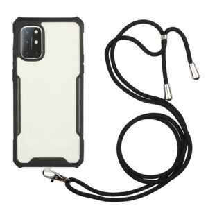 Θήκη Xiaomi Redmi 9T / Xiaomi Poco M3 Μαύρη με Λουράκι Acrylic + Color TPU Shockproof Case with Neck Lanyard Black