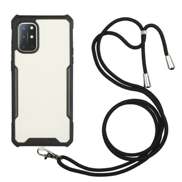 Θήκη Xiaomi Redmi 9T / Xiaomi Poco M3 Μαύρη με Λουράκι Acrylic + Color TPU Shockproof Case with Neck Lanyard Black