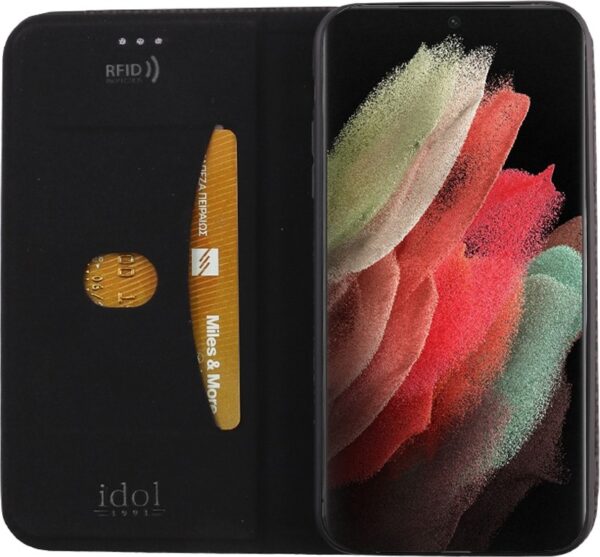 Θήκη Samsung Galaxy S21 Ultra 5G Βιβλίο Μαύρο Idol 1991 Elite ANTI - RFID Book Stand Black