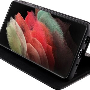 Θήκη Samsung Galaxy S21 Ultra 5G Βιβλίο Μαύρο Idol 1991 Elite ANTI - RFID Book Stand Black