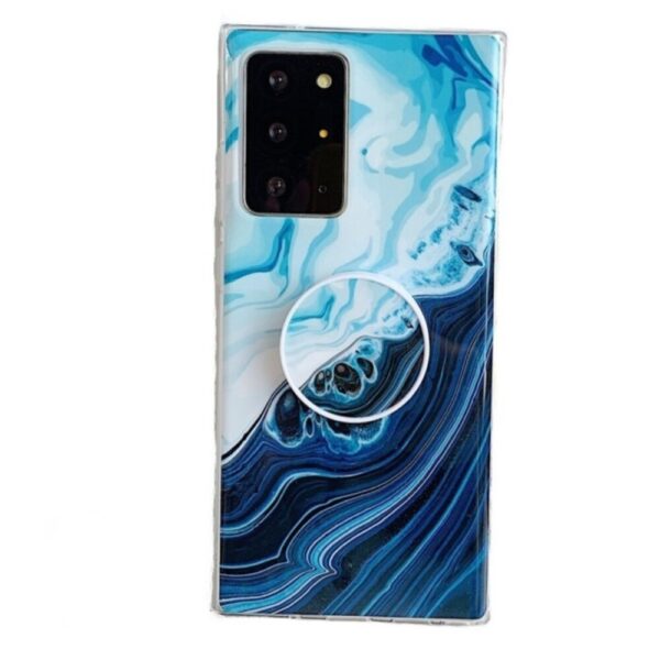 Forcell Samsung Galaxy A51 4G Wave Coral IMD Glossy Marble with Foldable Holder Θήκη Σιλικόνης με Σχέδιο