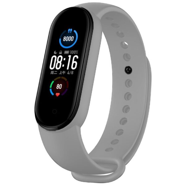 Λουράκι Xiaomi Mi Band 5 / 6 Γκρι Solid-Color Silicone Strap Length: 24.5cm Gray