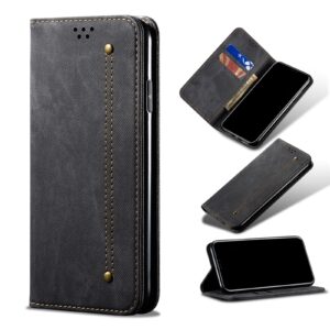 Θήκη Xiaomi Redmi Note 10 4G / Note 10S / Poco M5s Βιβλίο Μαύρο Denim Texture Casual Style Horizontal Flip Case Black
