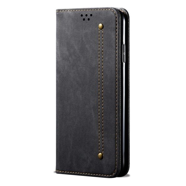 Θήκη Xiaomi Redmi Note 10 4G / Note 10S / Poco M5s Βιβλίο Μαύρο Denim Texture Casual Style Horizontal Flip Case Black