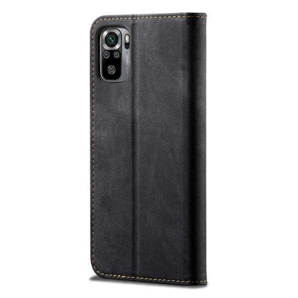 Θήκη Xiaomi Redmi Note 10 4G / Note 10S / Poco M5s Βιβλίο Μαύρο Denim Texture Casual Style Horizontal Flip Case Black