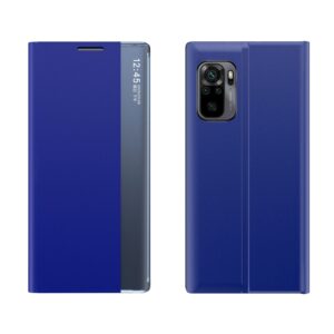 Θήκη Xiaomi Redmi Note 10 4G / Note 10S / Poco M5s Βιβλίο Ανοιχτό Μπλε Side Display Magnetic Horizontal Flip Plain Texture Cloth
