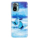 Θήκη Xiaomi Redmi Note 10 4G / Note 10S / Poco M5s Σιλικόνης Μπλε Πεταλούδες Luminous TPU Protective Case Butterflies