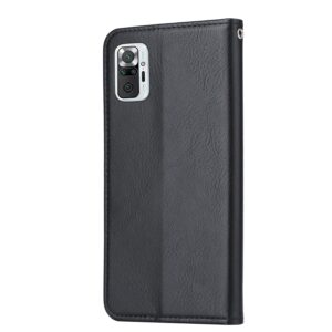 Θήκη Xiaomi Redmi Note 10 4G / Note 10S / Poco M5s Βιβλίο Μαύρο Knead Skin Texture Horizontal Flip Case Black
