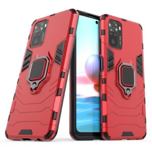 Σκληρή Θήκη Xiaomi Redmi Note 10 4G / Note 10S / Poco M5s Κόκκινη Με Σταντ Shockproof PC + TPU Protective Case with Magnetic Rin