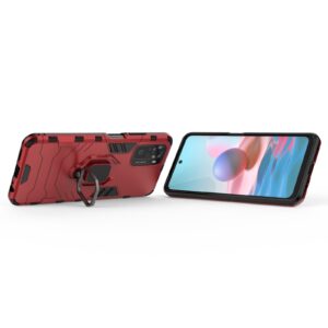 Σκληρή Θήκη Xiaomi Redmi Note 10 4G / Note 10S / Poco M5s Κόκκινη Με Σταντ Shockproof PC + TPU Protective Case with Magnetic Rin