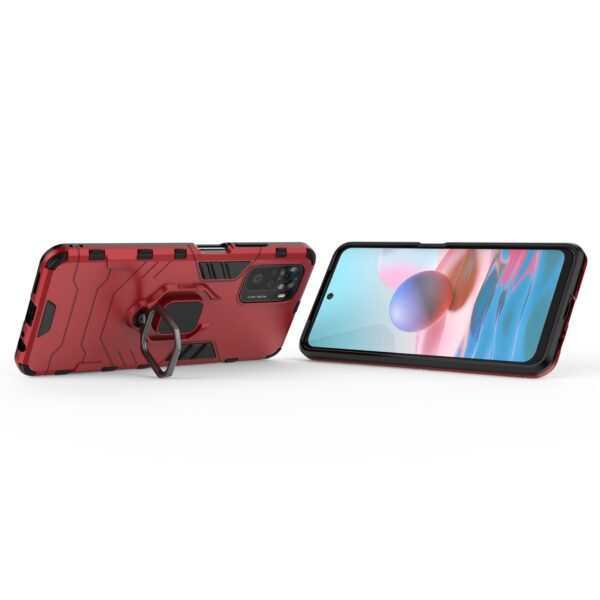 Σκληρή Θήκη Xiaomi Redmi Note 10 4G / Note 10S / Poco M5s Κόκκινη Με Σταντ Shockproof PC + TPU Protective Case with Magnetic Rin