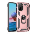 Θήκη Xiaomi Redmi Note 10 4G / Note 10S / Poco M5s Ροζ - Χρυσή Με Σταντ Shockproof TPU + PC Protective Case with 360 Degree Rota
