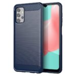 Θήκη Samsung Galaxy A32 4G Σιλικόνης Μπλε Brushed Carbon Fiber Silicone Case Blue