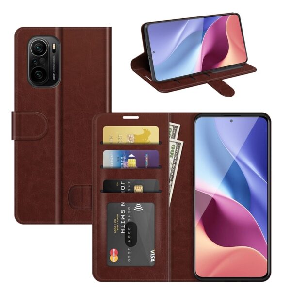 Θήκη Xiaomi Poco F3 / Mi 11i Βιβλίο Καφέ R64 Texture Single Horizontal Flip Protective Case Brown