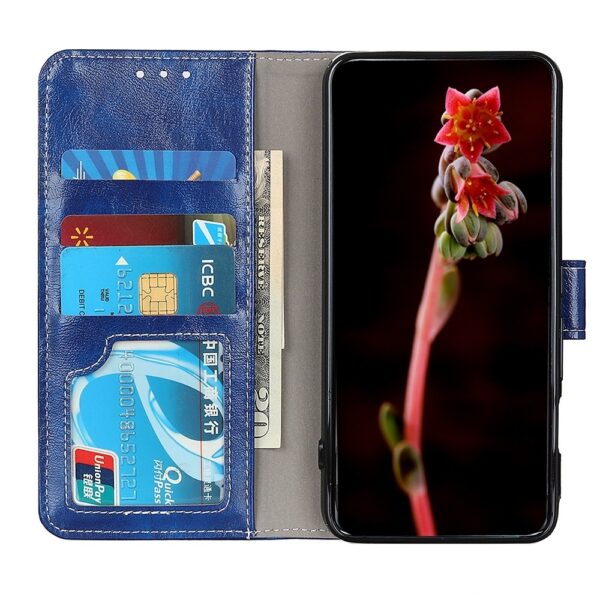 Θήκη Xiaomi Poco F3 / Mi 11i Βιβλίο Μπλε Retro Crazy Horse Texture Horizontal Flip Case Blue