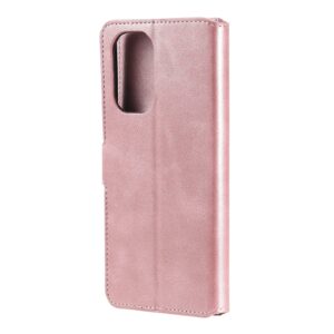Θήκη Xiaomi Poco F3 / Mi 11i Βιβλίο Ροζ - Χρυσό Classic Calf Texture Horizontal Flip Case Rose - Gold