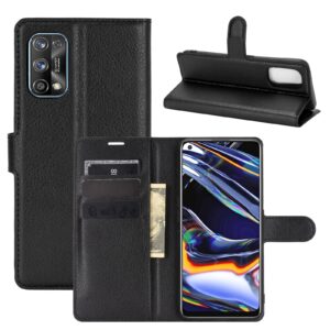 Θήκη Realme 7 Pro Βιβλίο Μαύρο Litchi Texture Horizontal Flip Protective Case Black
