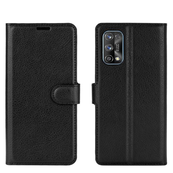Θήκη Realme 7 Pro Βιβλίο Μαύρο Litchi Texture Horizontal Flip Protective Case Black