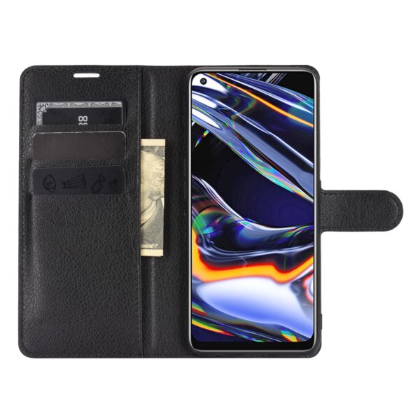 Θήκη Realme 7 Pro Βιβλίο Μαύρο Litchi Texture Horizontal Flip Protective Case Black
