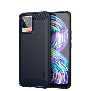 Θήκη Realme 8 4G / 8 Pro Σιλικόνης Μπλε MOFI Gentleness Series Brushed Texture Carbon Fiber Soft TPU Case Blue