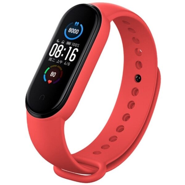 Λουράκι Xiaomi Mi Band 5 / 6 Πορτοκαλί - Κόκκινο Solid Color Silicone Replacement Strap Watchband Orange - Red