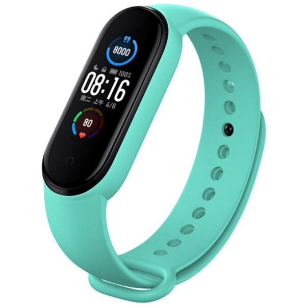 Λουράκι Xiaomi Mi Band 5 / 6 Βεραμάν Solid Color Silicone Replacement Strap Watchband Mint - Green