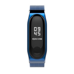 Λουράκι Xiaomi Mi Band 3/4/5/6 Mijobs Metal Strap Screwless Buckle Style Stainless Steel Bracelet Blue (6941518317959)