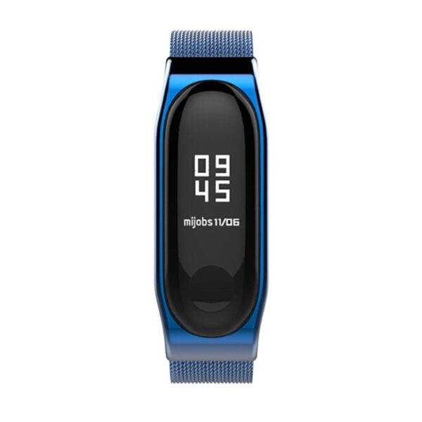 Λουράκι Xiaomi Mi Band 3/4/5/6 Mijobs Metal Strap Screwless Buckle Style Stainless Steel Bracelet Blue (6941518317959)