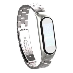 Λουράκι Xiaomi Mi Band 5 Ασημί Double Spring Solid Three Stainless Steel Solid Color Strap Silver