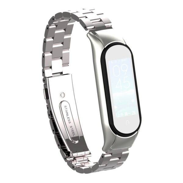 Λουράκι Xiaomi Mi Band 5 Ασημί Double Spring Solid Three Stainless Steel Solid Color Strap Silver