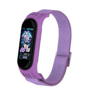 Λουράκι Xiaomi Mi Band 3 / 4 / 5 / 6 Μωβ Twill 8-shaped Buckle Elastic Replacement Strap Watchband Purple