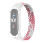 Λουράκι Xiaomi Mi Band 3 / 4 / 5 / 6 Universal Nylon Elasticity Weave Replacement Strap Watchband, Size:L 170mm Pink - White