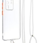 Forcell Samsung Galaxy S20 Ultra Contrast Color Button & Neck Lanyard Θήκη με Πλαίσιο Σιλικόνης - Διάφανη