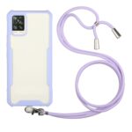 Samsung Galaxy A72 4G / A72 5G Θήκη Μωβ με Λουράκι Acrylic + Color TPU Shockproof Case with Neck Lanyard Purple