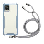 Samsung Galaxy A72 4G / A72 5G Θήκη Μπλε - Γκρι με Λουράκι Acrylic + Color TPU Shockproof Case with Neck Lanyard Blue - Grey