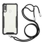 Θήκη Samsung Galaxy A40 Μαύρη με Λουράκι Acrylic + Color TPU Shockproof Case with Neck Lanyard Black
