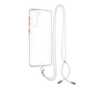 Θήκη Samsung Galaxy S21 Plus 5G Διάφανη με Λουράκι Transparent PC+TPU Phone Case with Contrast Color Button & Neck Lanyard