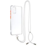 Θήκη Samsung Galaxy S20+ Διάφανη με Λουράκι Transparent PC+TPU Phone Case with Contrast Color Button & Neck Lanyard Transparent