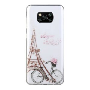 Θήκη Xiaomi Poco X3 NFC / X3 Pro Σιλικόνης Πύργος - Ποδήλατο Coloured Drawing Pattern Transparent TPU Protective Case Tower