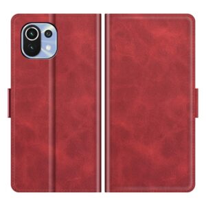 Θήκη Xiaomi Mi 11 Lite 4G / Mi 11 Lite 5G Βιβλίο Κόκκινο Dual-side Magnetic Buckle Horizontal Flip Case Red