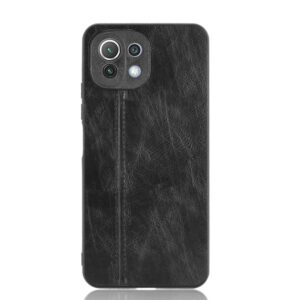 Θήκη Xiaomi Mi 11 Lite 4G / Mi 11 Lite 5G Μαύρη Shockproof Sewing Cow Pattern Skin PC + PU + TPU Case Black